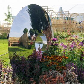 Garden Mirror Polished Stainless Steel Ring Sculpture  Garden Mirror Polished Stainless Steel Ring Sculpture