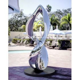 Entrusted sculpture abstract stainless steel mirror polishing sculpture