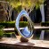 Abstract mirror stainless steel sculpture