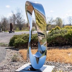 Outdoor sculpture abstract mirror stainless steel sculpture