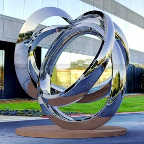 Commissioned stainless steel sculpture public art installation sculpture