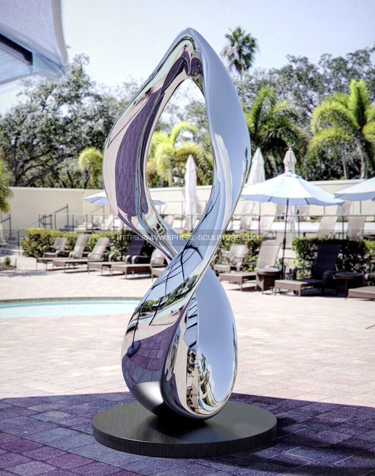 Entrusted sculpture abstract stainless steel mirror polishing sculpture