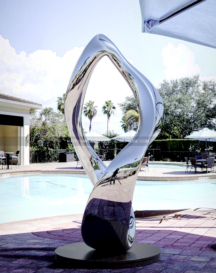 Entrusted sculpture abstract stainless steel mirror polishing sculpture