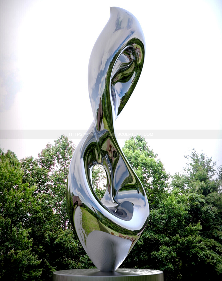 Mirror polished sculpture-stainless steel