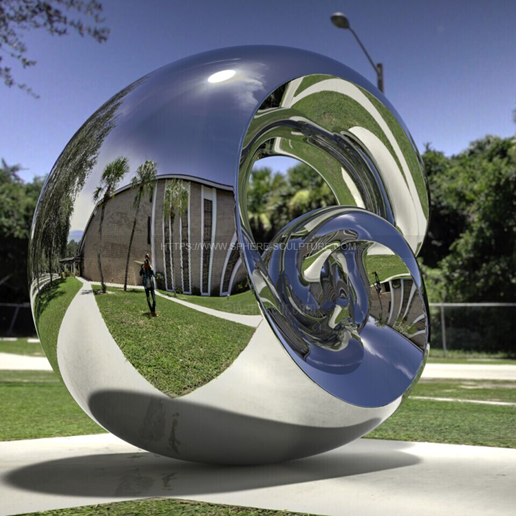 Modern Stainless Steel Abstract Polished Garden Sculptures 